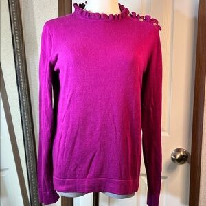 J. Crew Factory Pink Ruffle Sweater